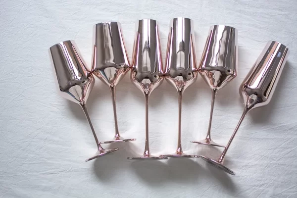 9oz Rose Gold Stemless Champagne Flutes Durable Glass Mimosa Glasses Set, Cocktail Glass, bulb cup Toasting Wedding Glasses - Image 5