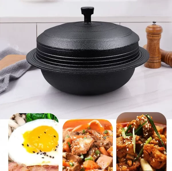 Multi Korean Bibimbap Bowl Cast Iron Stew Pot Household Rice Cooker Kitchen Cooking Pot - Image 3