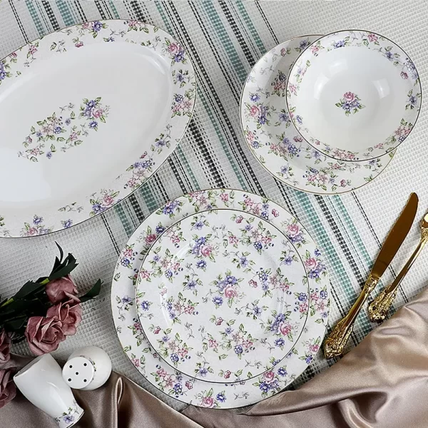 porcelain dinner sets royal high wholesale business gift in UK 87pcs royal vintage dinner set - Image 4