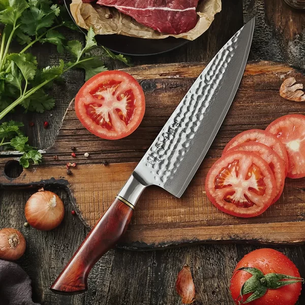 3PCS 73 layers damascus powder steel kitchen knife set professional damascus knife - Image 4