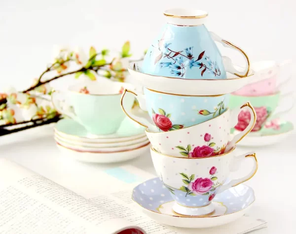 Promotional price english fine bone china ceramic coffee tea cup and saucer , tea cup set - Image 3