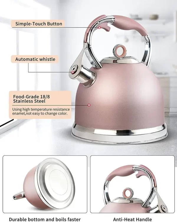 Hot Selling Whistling Tea Kettle Boiling Water Stainless Steel Teapot for Stove Top Whistle Water Kettle Stovetop Tea Pot - Image 3
