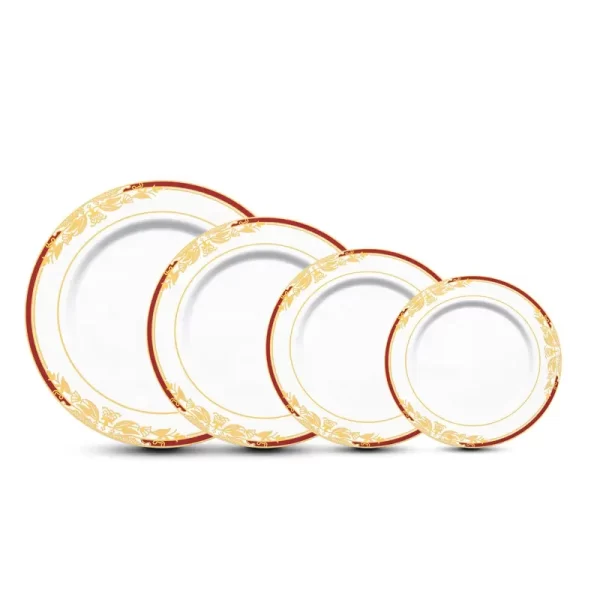 Luxury Plastic Plates Set Dinnerware Silver Charger Plates For Restaurant Wedding - Image 4