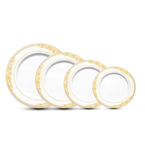 Luxury Plastic Plates Set Dinnerware Silver Charger Plates For Restaurant Wedding - Image 3