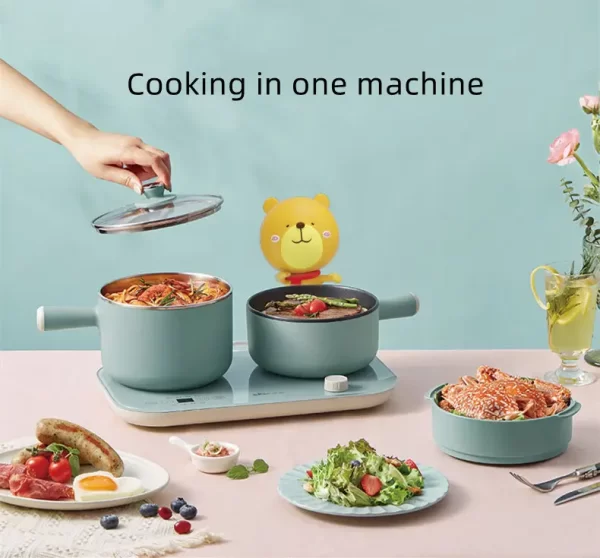 Split electric cooker multifunctional steam cooking frying dormitory student green breakfast machine - Image 3