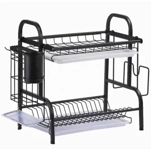Home Kitchen Cabinet Dish Drying Rack Over The Sink Factory Directly Supply 2 Tier Kitchen Accessories Foldable Home Organizer
