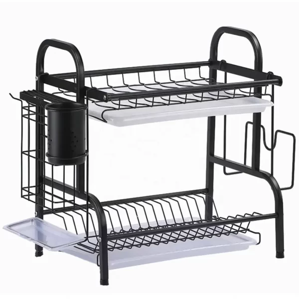 Home Kitchen Cabinet Dish Drying Rack Over The Sink Factory Directly Supply 2 Tier Kitchen Accessories Foldable Home Organizer
