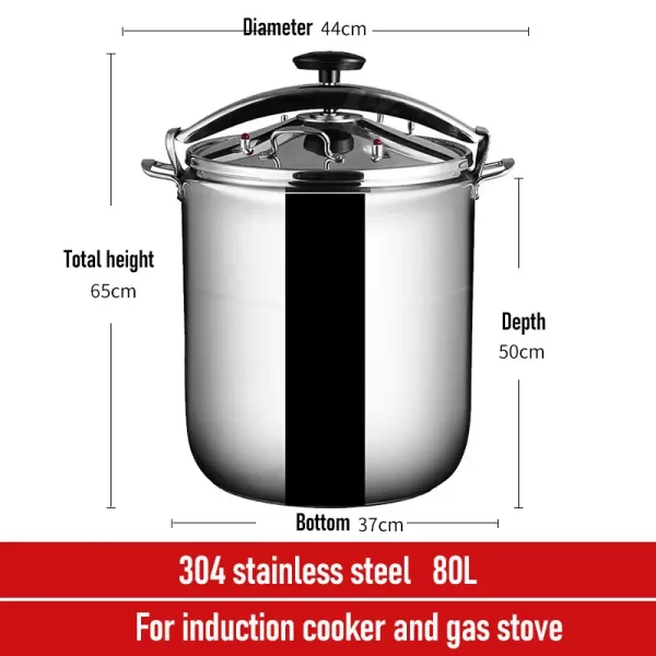 80L Large Capacity Commercial Pressure Cooker Safety Explosion-Proof Stainless Steel Pressure Cookers - Image 6