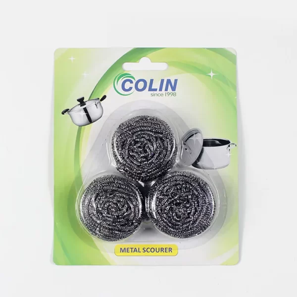 Spiral Stainless Steel Scourer Scrubber with Sponge - Image 2