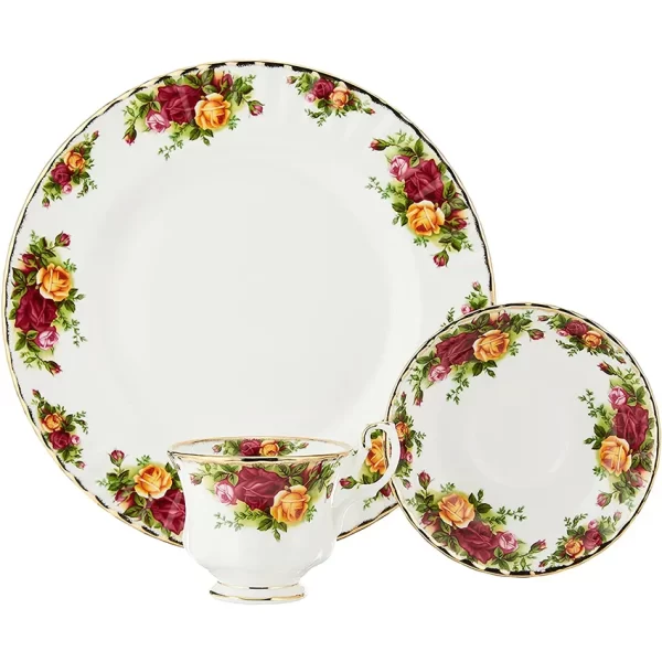 Gold rose bone porcelain tableware set flower light luxury ceramic dinnerware wholesale - Image 2