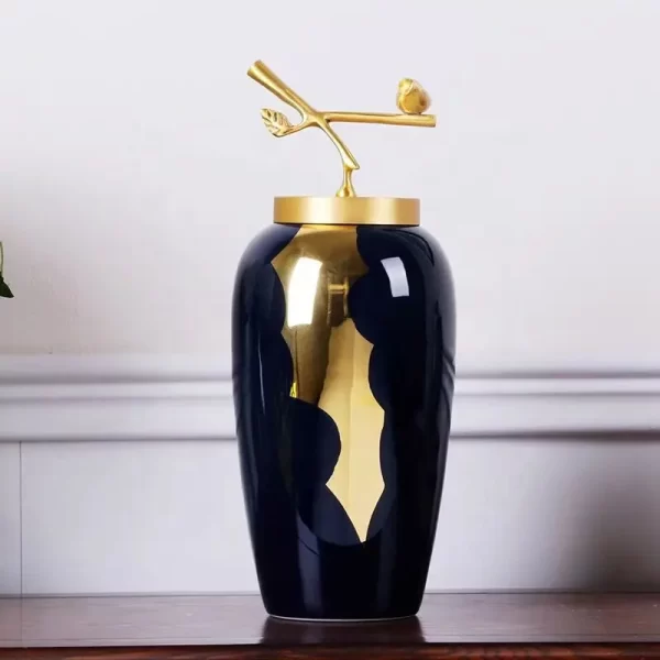 Light luxury vase ceramic ornaments new Chinese living room flower arrangement home TV cabinet creative decoration flower table - Image 3