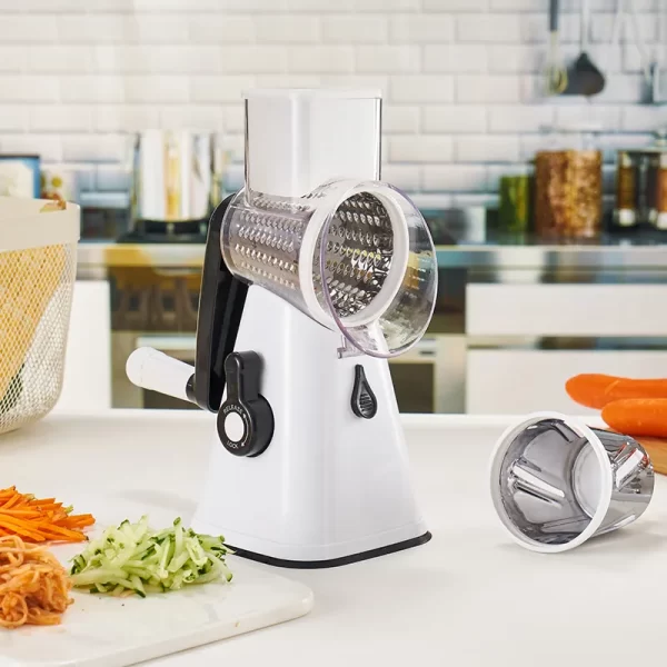 Rotary Cheese Grater 3 Drum Blades Manual Vegetable Slicer Walnuts Grinder Cheese Shredder Kitchen Vegetable Cheese Grater - Image 3