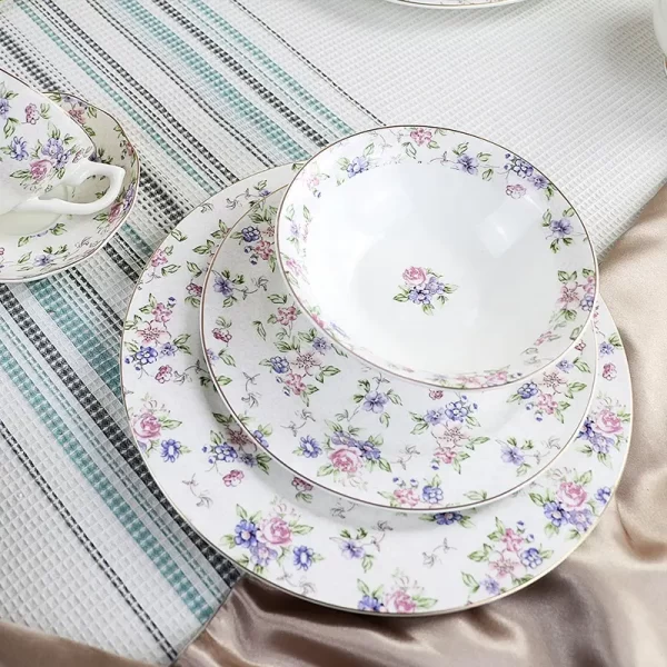 porcelain dinner sets royal high wholesale business gift in UK 87pcs royal vintage dinner set - Image 2
