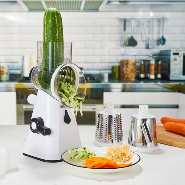 Rotary Cheese Grater 3 Drum Blades Manual Vegetable Slicer Walnuts Grinder Cheese Shredder Kitchen Vegetable Cheese Grater - Image 2
