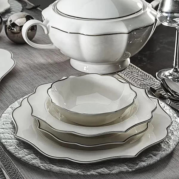60pcs luxury dinnerware yemek takimi wholesale 6 kisilik yemek takimi Silver conjunto de jantar - Image 2