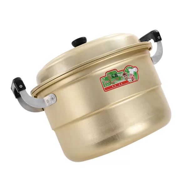 Thickened double extra-large household aluminum steamer yellow aluminum steamed bread steamed fish pot commercial stockpot - Image 4