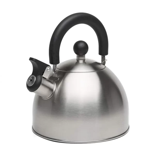 Black Handle Stainless Steel Whistling Kettle 1.5-Quart Hot Water Fast to Boil Tea Kettle