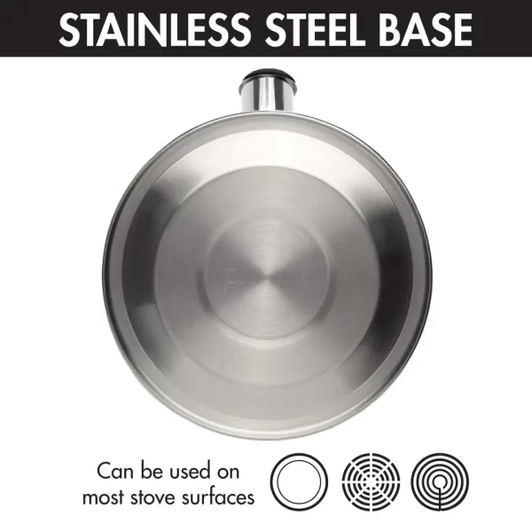 Black Handle Stainless Steel Whistling Kettle 1.5-Quart Hot Water Fast to Boil Tea Kettle - Image 3