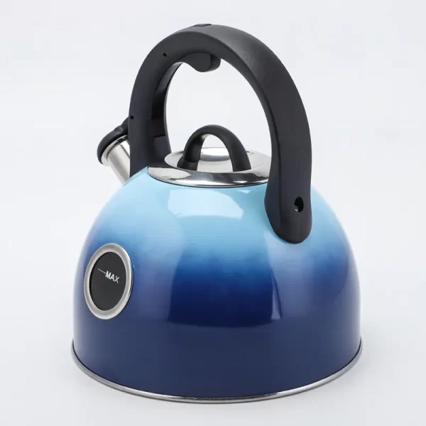 Blue Whistling Kettle Stove Top Tea Pot Stainless Steel 2.5L 2.6QT Whistling Tea Kettle - Image 2