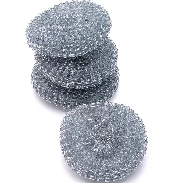 Kitchen cleaning pan washing stainless steel wire mesh scourer galvanized mesh scrubber - Image 3