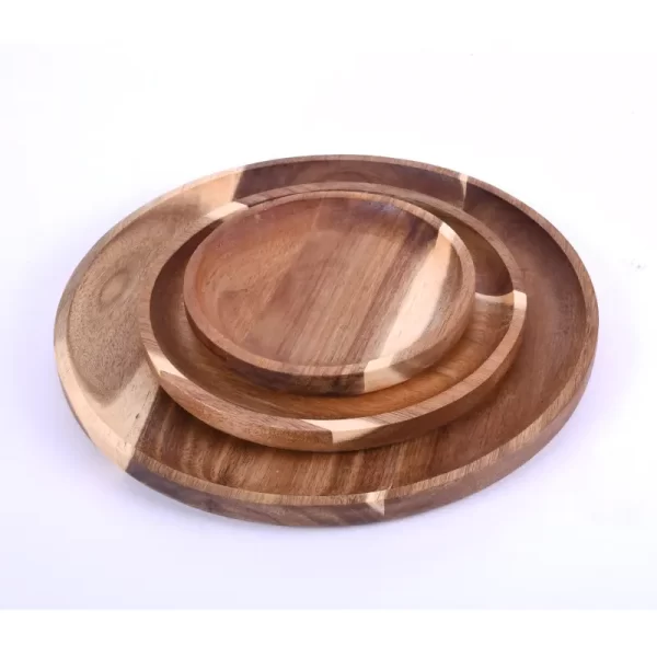 Natural Acacia Wood Tray,Platters,Cheese Plate, For Serving, Wooden Dish Set - Image 6