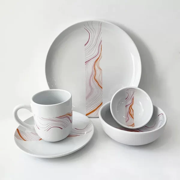ECO-friendly nordic Newly Developed Breakfast ceramic plate Set Dinnerware Sets Bone China dinner set - Image 3