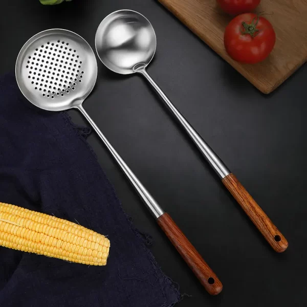 New Kitchen Utensils Cooking Tools 18/10 Stainless Steel Kitchenware with wooden handle - Image 2