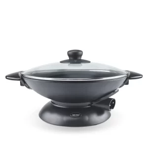 AROMA Professional 7Qt. Electric Nonstick Wok with Glass Lid, Dishwasher Safe (AEW-306)