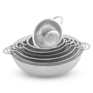 Heavy duty Dishwasher Safe 1/3/5 Quart Stainless Steel Micro-Perforated Colanders