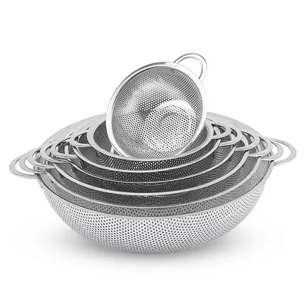 Heavy duty Dishwasher Safe 1/3/5 Quart Stainless Steel Micro-Perforated Colanders