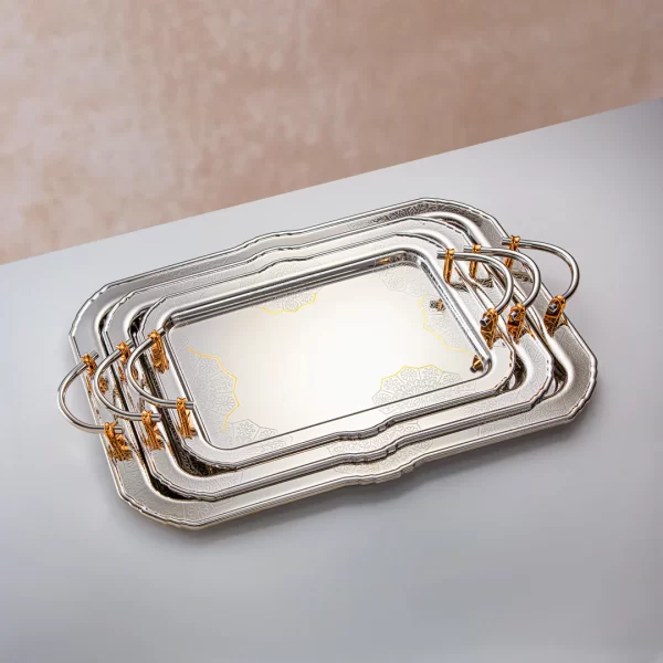 Silver Serving Tray Set - Image 4