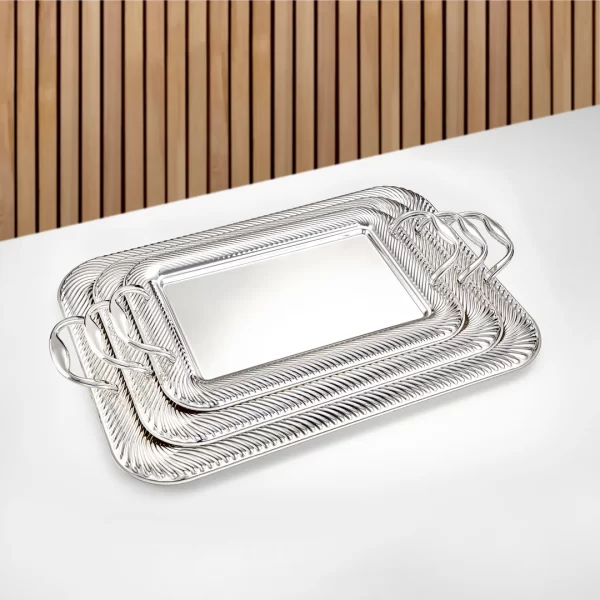 Silver Serving Tray Set