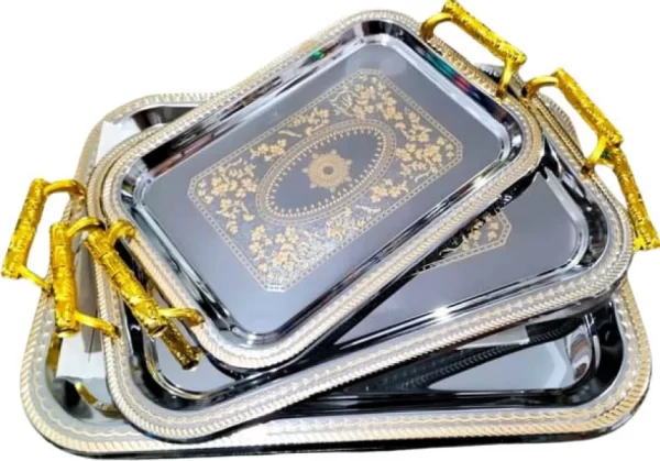 Silver Serving Tray Set - Image 5